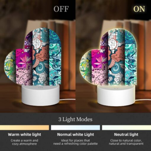Love Acrylic Night Light, Four Different Colored Designs Of Flowers. -Nuas Diy Shop cd333c7c4800b2667a543dc672bf6a4d9911dbe2