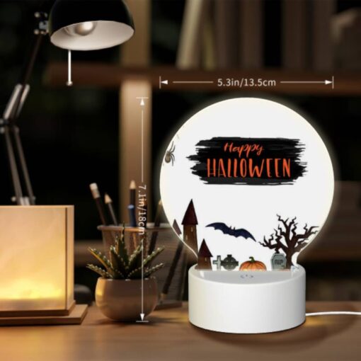 Round Acrylic Night Light, A Halloween Sign With A Spider And A Tree With A Bat. -Nuas Diy Shop cd818c3135c00beced422214b68213dda6ce3bd5