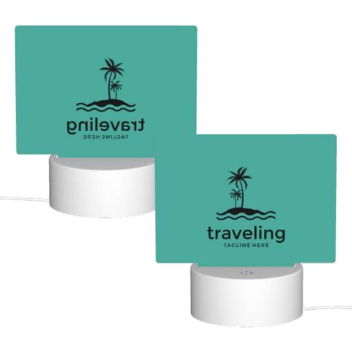 Rectangular Acrylic Night Light, A Logo For A Traveling Company. -Nuas Diy Shop cd98c9c4658fc4e44bbfc7b9d450b4d7ca91065a