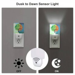 Night Light Set Of 2, A Tree With Green And Yellow Leaves Is Shown In A Split Image -Nuas Diy Shop cdb403f3b980795ac32658495fff029168358221