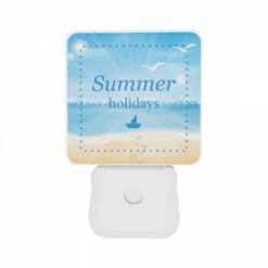 Night Light Set Of 2, A Blue And White Postcard With A Sailboat On It And The Words "Summer Holidays" Written On It. 10 Night Light Set Of 2, A Blue And White Postcard With A Sailboat On It And The Words "Summer Holidays" Written On It. -Nuas Diy Shop ce4a26dcaa2feeb0294ef6886c706be83985d07b