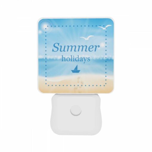 Night Light Set Of 2, A Blue And White Postcard With A Sailboat On It And The Words "Summer Holidays" Written On It. -Nuas Diy Shop ce4a26dcaa2feeb0294ef6886c706be83985d07b