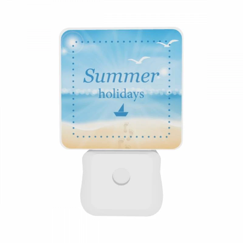Night Light Set of 2, A blue and white postcard with a sailboat on it and the words "Summer Holidays" written on it. Night Light Set Of 2, A Blue And White Postcard With A Sailboat On It And The Words "Summer Holidays" Written On It. -Nuas Diy Shop ce4a26dcaa2feeb0294ef6886c706be83985d07b
