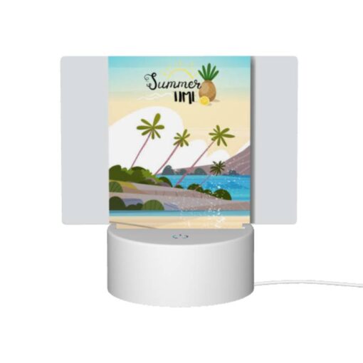 Rectangular Acrylic Night Light, A Colorful Poster Of A Tropical Island With A Pineapple On Top. -Nuas Diy Shop ceaba45e538d081fd819fbfe24ab958cf8f5ed30