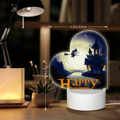 Love Acrylic Night Light, A Witch On A Broom Flies Over A Castle During A Halloween Celebration. -Nuas Diy Shop ceca6750a3f59acbc7da5f12c500221f87fe92d7