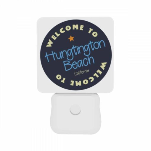 Night Light Set Of 2, A Blue And White Sign That Says Welcome To Huntington Beach. -Nuas Diy Shop ced56450e243d0ad39c1f8dd67950cf8e49d67c6