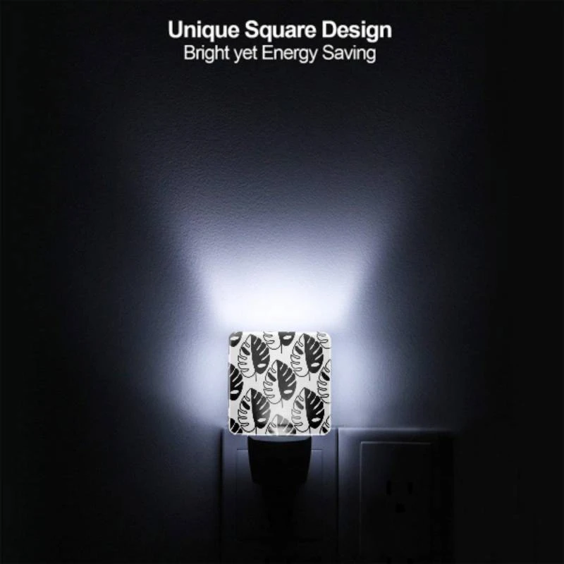 Night Light, A pattern of leaves with a black and white background. Night Light, A Pattern Of Leaves With A Black And White Background. -Nuas Diy Shop cf6b545a92249b6cbe932126f6111160fb3afa48