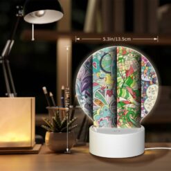 Round Acrylic Night Light, Four Different Colored Paintings Of Flowers. -Nuas Diy Shop cfa84f8143c6511d29abfc4780175de672af33b3