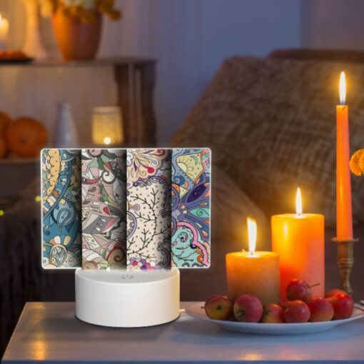 Rectangular Acrylic Night Light, Four Different Colored Designs Of Flowers And Leaves. -Nuas Diy Shop cfe2a3e22f3b253a2f2e2a1893bd3f33b3a5796f