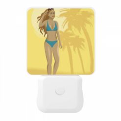 Night Light, A Woman Wearing A Blue Bikini Walks On The Beach. -Nuas Diy Shop cfe7af3772d32317f0707d029af3606ef2a22920