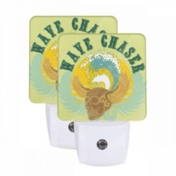 Night Light Set Of 2, A Logo For A Surfing Company Called Wave Chaser.