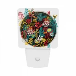 Night Light Set Of 2, A Colorful Circle With A Variety Of Plants And Fruits. -Nuas Diy Shop d009119d06d78a26a530cba2e357e6c62915aecd