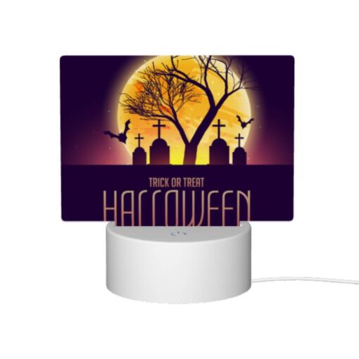 Rectangular Acrylic Night Light, A Halloween Poster With A Tree And Crosses. -Nuas Diy Shop d00bbaec47b9402aeed014a2981beab3a2afc96c