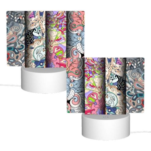 Rectangular Acrylic Night Light, Four Different Colored Designs Of Swirls And Patterns. -Nuas Diy Shop d02e57f335db2d2006e76705b789ade3b64b586e