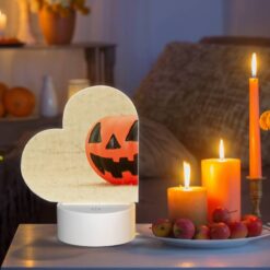 Love Acrylic Night Light, A Small Orange Pumpkin Sits On A Carpet. -Nuas Diy Shop d05cc40a1f4c9199a5e9526eeabef0f636b0b437