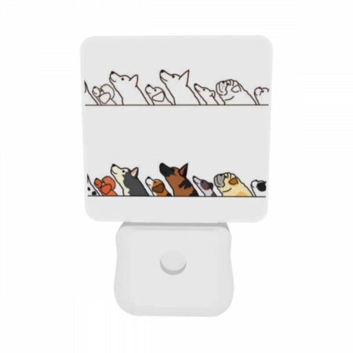 Night Light Set Of 2, A Line Of Dogs And A Cat Are Shown In A Cartoon Drawing. -Nuas Diy Shop d064336b97eeebf3ec14ca28f76b2c0bbfc36f85