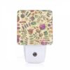 Night Light, A Colorful Flower Pattern On A Wallpaper. -Nuas Diy Shop d0c0a500f8f2fb09605fd0499352a16055c89754