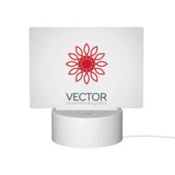 Rectangular Acrylic Night Light, A Red And White Flower With A Red Center. -Nuas Diy Shop d107565265671e178e27e2f286c443d0aee61894