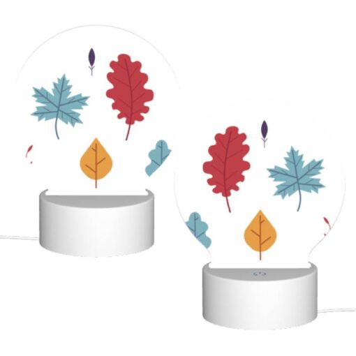 Round Acrylic Night Light, Six Different Colored Leaves Are Shown In A Row. -Nuas Diy Shop d1ea2d0e72e8b07267acd1611c3a72e21beddae1