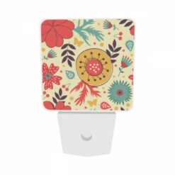 Night Light Set Of 2, A Colorful Floral Pattern With A Yellow Center. -Nuas Diy Shop d2790bd9f2ca8aaa479efd4f4a843e2e5dcfde34