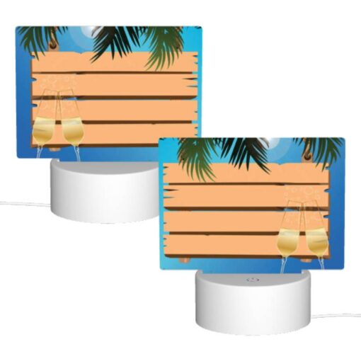 Rectangular Acrylic Night Light, Two Glasses Of Champagne Are Placed On A Wooden Pallet -Nuas Diy Shop d2a0194373b138df647789308d64b9f3fe65c29c
