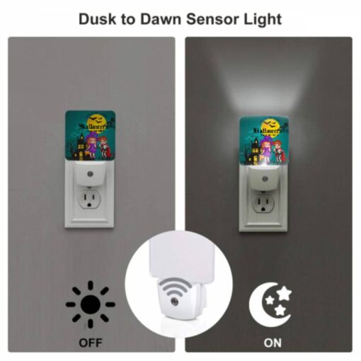 Night Light Set Of 2, A Boy And Girl Are Standing In Front Of A Haunted House. -Nuas Diy Shop d2e7731672a4e8aa2cdc73273b38915f2e535165