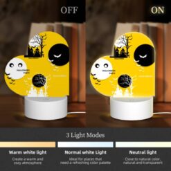 Love Acrylic Night Light, A Yellow Background With Three Black And White Images Of Halloween. -Nuas Diy Shop d3083e451a44a7eb2cb741aed24b4842060610df