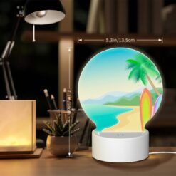 Round Acrylic Night Light, Two Surfboards Are On The Beach -Nuas Diy Shop d3777489b263b8072c494a7f2500c1db754da907