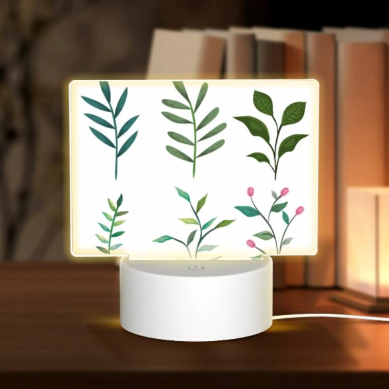 Rectangular Acrylic Night Light, Six different types of leaves are shown in a row. Rectangular Acrylic Night Light, Six Different Types Of Leaves Are Shown In A Row. -Nuas Diy Shop d41b905807027b2321b4732d09c351417d7a4cde