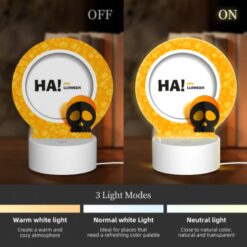 Round Acrylic Night Light, A Halloween Themed Plate With A Skull On It. -Nuas Diy Shop d41d09dcf2a0856f10785228598b0fab29da77c6