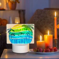 Rectangular Acrylic Night Light, A Colorful Map Of California With A Sun In The Middle. -Nuas Diy Shop d50036ed626413d55cdc5d1af0e30068ce29bc16