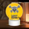 Round Acrylic Night Light, A Happy Halloween Sign With A Skull And Crossbones. -Nuas Diy Shop d53995b60da7da97f3ac482d4818409bb9a6fca8