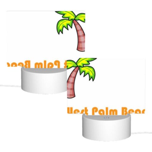 Rectangular Acrylic Night Light, A Cartoon Drawing Of A Palm Tree And The Words "West Palm Beach" On A White Background. -Nuas Diy Shop d57b3f56f38bfa388867a8f7f2593b9c58e6239b