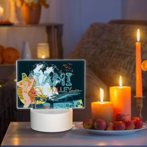 Rectangular Acrylic Night Light, A Woman In A Bikini Is Standing In Front Of A Beach Volleyball Net. -Nuas Diy Shop d5902114c94be0e50a44d5436fd8ac133cea2e69
