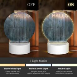 Round Acrylic Night Light, A Sign That Says "Happy Halloween" On A Wooden Wall. -Nuas Diy Shop d5ab2c74b269d1a4f0aa452507ab250b535da237