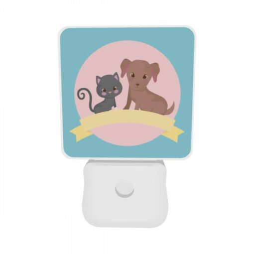 Night Light Set Of 2, A Black Cat And A Brown Dog Are Sitting Next To Each Other. -Nuas Diy Shop d5c4bf7a50edd4c54e1ebd91ef519ad320656eb5