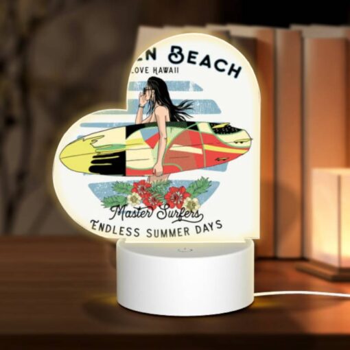 Love Acrylic Night Light, A Woman With A Surfboard In The Ocean. -Nuas Diy Shop d6835f42d88fb4a473c5a8b4e8ab7f84a2b358f5