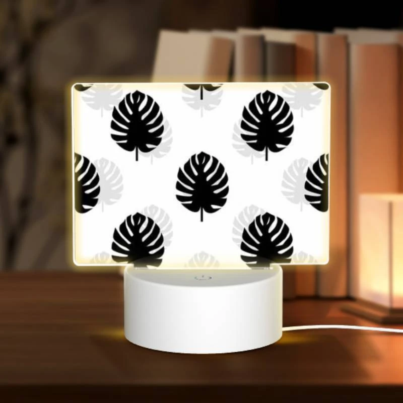 Rectangular Acrylic Night Light, A pattern of trees with black and white leaves. Rectangular Acrylic Night Light, A Pattern Of Trees With Black And White Leaves. -Nuas Diy Shop d6972d64f4e7f03db073571b7ac490177f7d4941