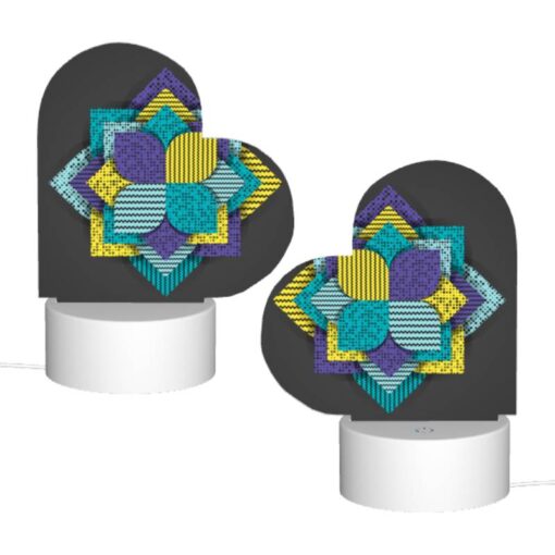 Love Acrylic Night Light, A Colorful Geometric Pattern Is Displayed On A Black Background. -Nuas Diy Shop d718bff39b311c6e4467c83d4c5b6cd0fefd9e76