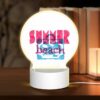 Round Acrylic Night Light, A Pink And Blue Sign That Says "Summer Beach.". -Nuas Diy Shop d72fdb4578b4a4a6baa256342a968f830476b96c