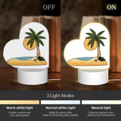Love Acrylic Night Light, A Cartoon Drawing Of A Palm Tree On A Beach. -Nuas Diy Shop d749d2ae9e5792ad7e57132ed081c16efc84931a