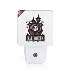 Night Light, A Black And White Halloween Logo.