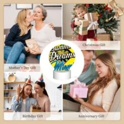 Round Acrylic Night Light, A Yellow And Blue Sign That Says "Summer Dreams Miami Beach". 9 Round Acrylic Night Light, A Yellow And Blue Sign That Says "Summer Dreams Miami Beach". -Nuas Diy Shop d788c315e0639a7cf6b2179d40fc30ecc8656fb3