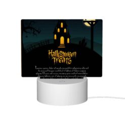 Rectangular Acrylic Night Light, A Halloween Treat Sign With A Spooky House And A Bat On Top. -Nuas Diy Shop d78ec7c5eb6f73e1814d6c0c062d4d1369433132