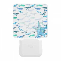 Night Light, A Blue And White Starfish Is Surrounded By A Group Of Blue And White Whales. -Nuas Diy Shop d78ffe84a35642b2e09c6b9663e4a6ed643e01ec