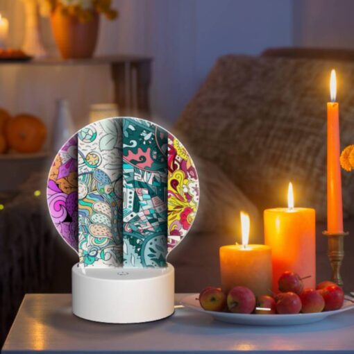 Round Acrylic Night Light, Four Different Colored Paintings Of Flowers. -Nuas Diy Shop d7a5517f68a37bb707729f8f833a64130879951e