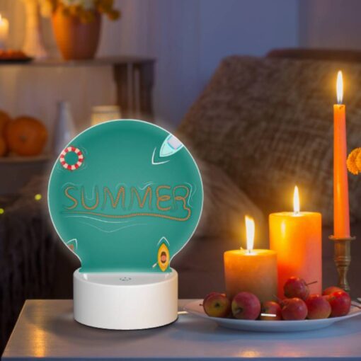 Round Acrylic Night Light, A Colorful Illustration Of A Boat -Nuas Diy Shop d7e9dabfca62279222da1fa5cfff0b296fcb8ed7