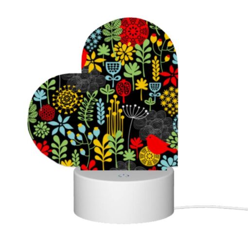 Love Acrylic Night Light, A Colorful Bird Pattern With Red Birds And Yellow Flowers. -Nuas Diy Shop d83581ff3f4e7ec9eef7ce8e73f4a3ae365a9d12