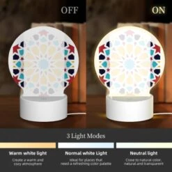 Round Acrylic Night Light, A Colorful Star Pattern Is Displayed On A White Background. 4 Round Acrylic Night Light, A Colorful Star Pattern Is Displayed On A White Background. -Nuas Diy Shop d8560d689f99612980f010075d5b911b125886d6