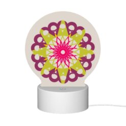 Round Acrylic Night Light, A Colorful Flower With A Yellow Center And Pink Petals. -Nuas Diy Shop d871f453e69bacefb2596adc75d820946fc8a0a3